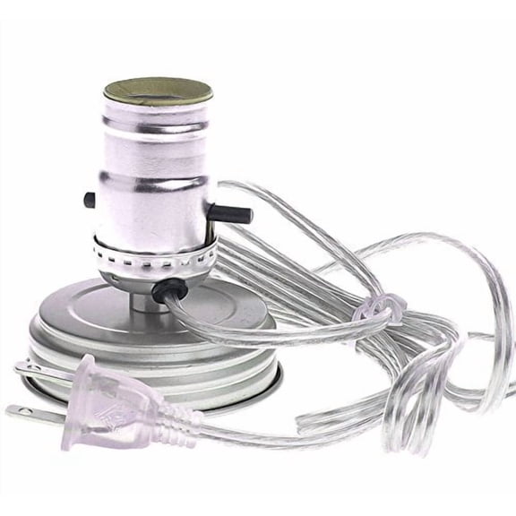Mason Ball Jar Light/Lamp Adapter Kit - Primitive Zinc Lid (1)