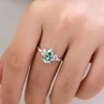 thumbnail image 6 of Pear Cut Lab Created Green Moissanite Engagement & Cocktail Ring in 925 Sterling Silver – Unique Six Diamond Design – Elegant Wedding Jewelry – Meaningful Gift for Her, 6 of 6