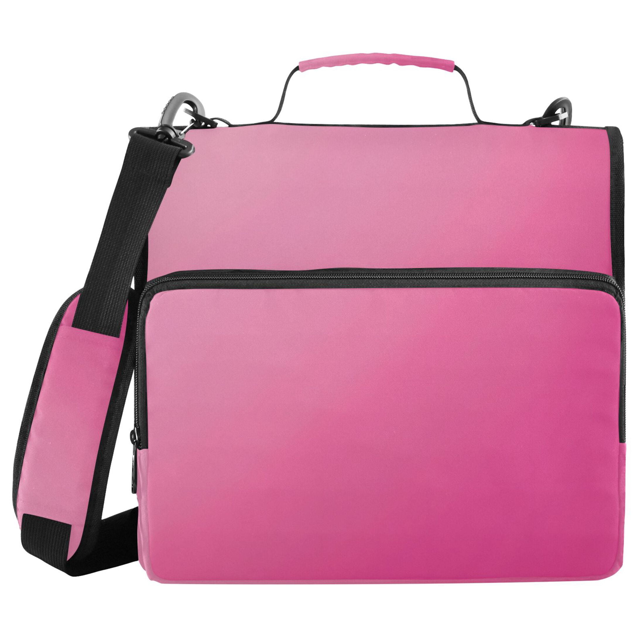 ALAZA Zipper Binder Gradient Pink 3 Ring Trapper Keeper File Folder Organizer Bag
