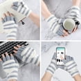 thumbnail image 4 of Guantes de invierno sin dedos, mitones convertibles, forro polar térmico, forro aislante, resistente al viento, cálido para hombres y mujeres, negro, 4 of 6