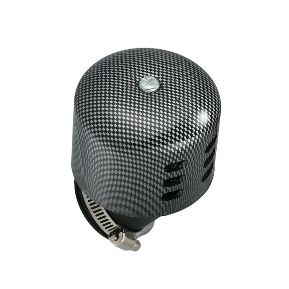 Unique Bargains Motorcycle Air Cleaner Filter for Motorcycle Durable Carbon Fiber Pattern Rubber 35mm 45 Degree