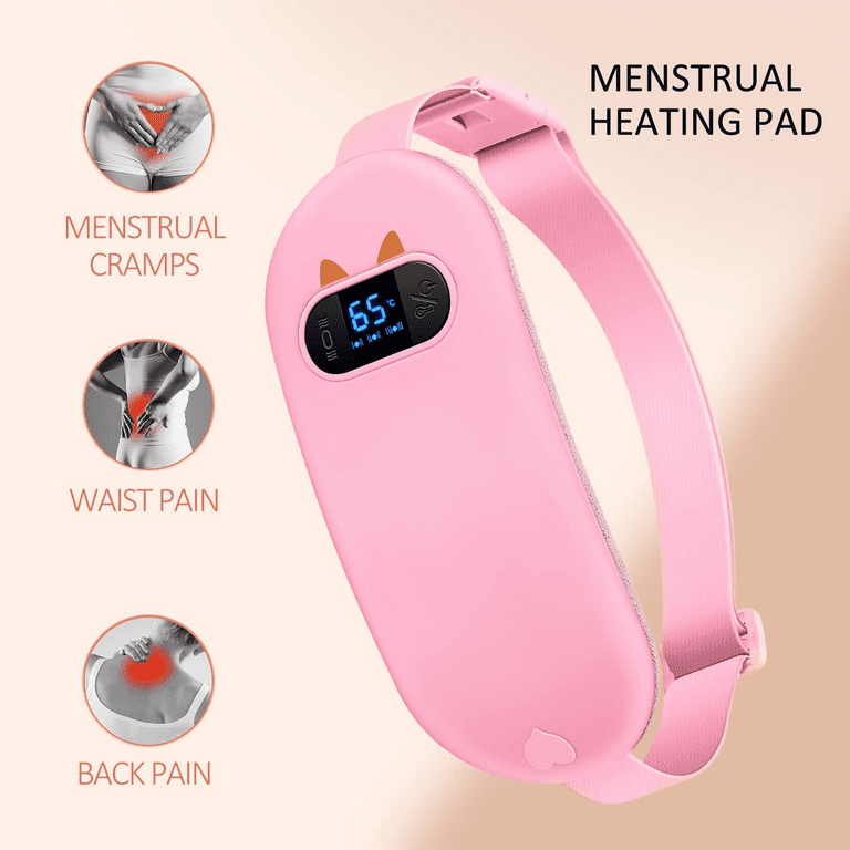 Portable Heating Pad for Cramps. Period Pain Relief Device & Menstrual  Heating Pad Massager for PMS Back Pain. Cordless 3 Heat Modes Menstruation  Cramp Relief Massage with Pads for Women & Girls.