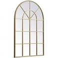 thumbnail image 3 of Allora 53" x 36" Mid Century Metal Windowpane Frame Clear Mirror in Brass, 3 of 7
