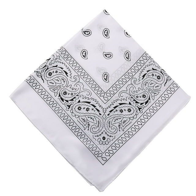 Meitianfacai Paisley Bandanas Multi Colored Set Cowboy Bandana Head Scarf Double Sided, White
