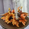 thumbnail image 5 of Fall Candle Rings Wreaths 3 Inch Center, Harvest Pumpkin Maple Leaves Fall Candle Rings, Candle Garland for Thanksgiving Autumn Festival Party Table Centerpieces Decor Holiday Celebrations A, 5 of 9