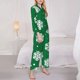 thumbnail image 3 of Balery Snowflake Conjunto de Pijama con Estampado para Mujer, Conjunto de Dos Piezas con Manga Larga, Ropa de Dormir Suave con Bolsillos, Pijamas Cómodos-Large, 3 of 7