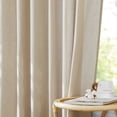 thumbnail image 3 of StangH Sheer Linen Curtains 90 inch Length 2 Panels Set, Flax Semi Sheer Fall Drapes Rustic Light Airy Privacy Sliding Door Curtains for Living Room Bedroom, Camel, W55 x L90, 3 of 7