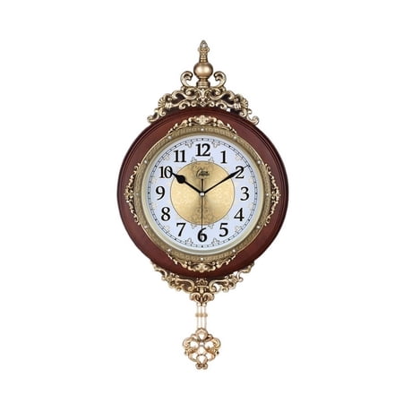Small Retro Oval Wall Clock, Antique Old Design Battery Operated Silent Decor Wall Clocks for Kitchen,Bedroom(32*62cm)