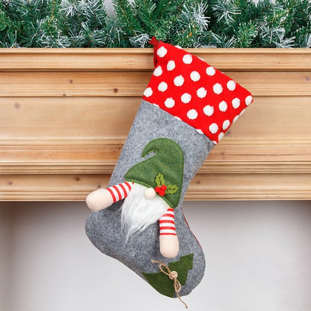 Juego De Calcetines Navideños Decoraciones Festivas Con Papá Noel, Muñeco De Nieve, Renos Y Bolsas De Caramelos Perfectos Para Las Fiestas Y