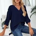 thumbnail image 3 of Blusa de gasa con mangas enrollables, blusa de gasa con mangas enrollables para mujer, camisa de gasa plisada con tecnología avanzada, 3 of 6
