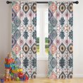 thumbnail image 5 of Blackout Kids Curtains,Multicolor Ethnic Floral and Geometric Pattern Childrens Insulated Curtains Set Of 2,Bedroom Essentials,Toddler Room Decor 42x84in(106x213cm), 5 of 5