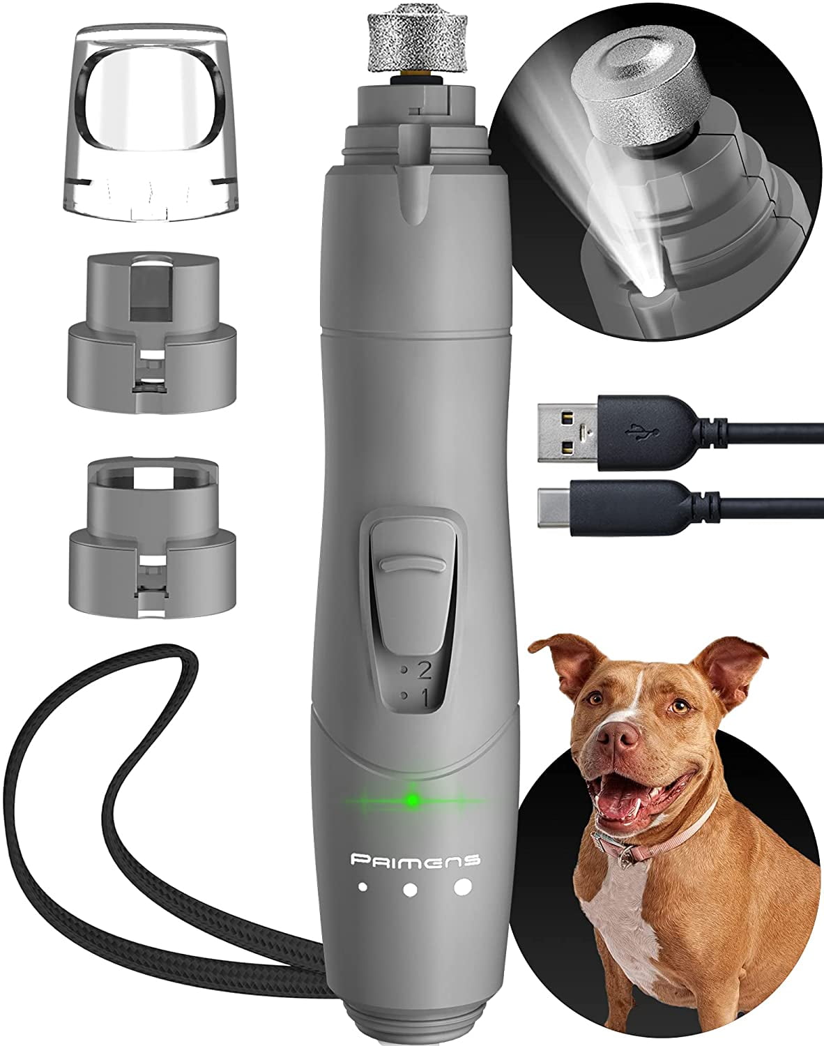 Toozey Dog Nail Grinder with LED Lights, Professional Powerful