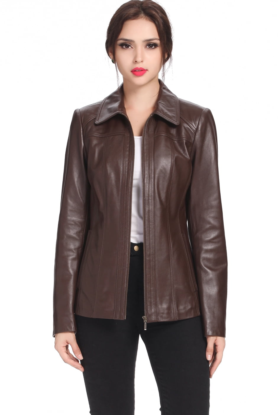 Women Ellen Lambskin Leather Jacket (Regular & Plus Size & Petite ...