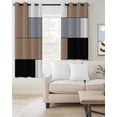 thumbnail image 2 of Brown Grey Blackout Curtains 84 Inches Long for Bedroom, Modern Brown Geometric Thermal Insulated Room Darkening Black Out Window Curtain Panels Grommet Drapes for Living Room, 2 of 8