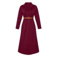thumbnail image 2 of Purcolt Women's Elegant Maxi Dresses Dressy Casual Half Button Collared V Neck Long Sleeve Shirt Dresses Comfort Loose Fit Business Work Office Dresses, 2 of 6