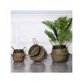 thumbnail image 2 of Folding Straw Wicker Storage Basket Dual Handle Plant Basket Decorative Flower Pots Outdoor Indoor for Home Garden, 2 of 3