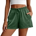 thumbnail image 6 of Nestiefly Linen Shorts for Women Summer Casual Wide Leg Loose High Waist Drawstring Dressy Shorts 2026 Beach Vacation Clothes Green M, 6 of 6
