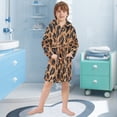 thumbnail image 5 of FORMRS Niños Bathrobe Unisex Hooded Robe Soft Plush Pajamas Sleepwear, Size 10-12T, Leopard Pattern, 5 of 7