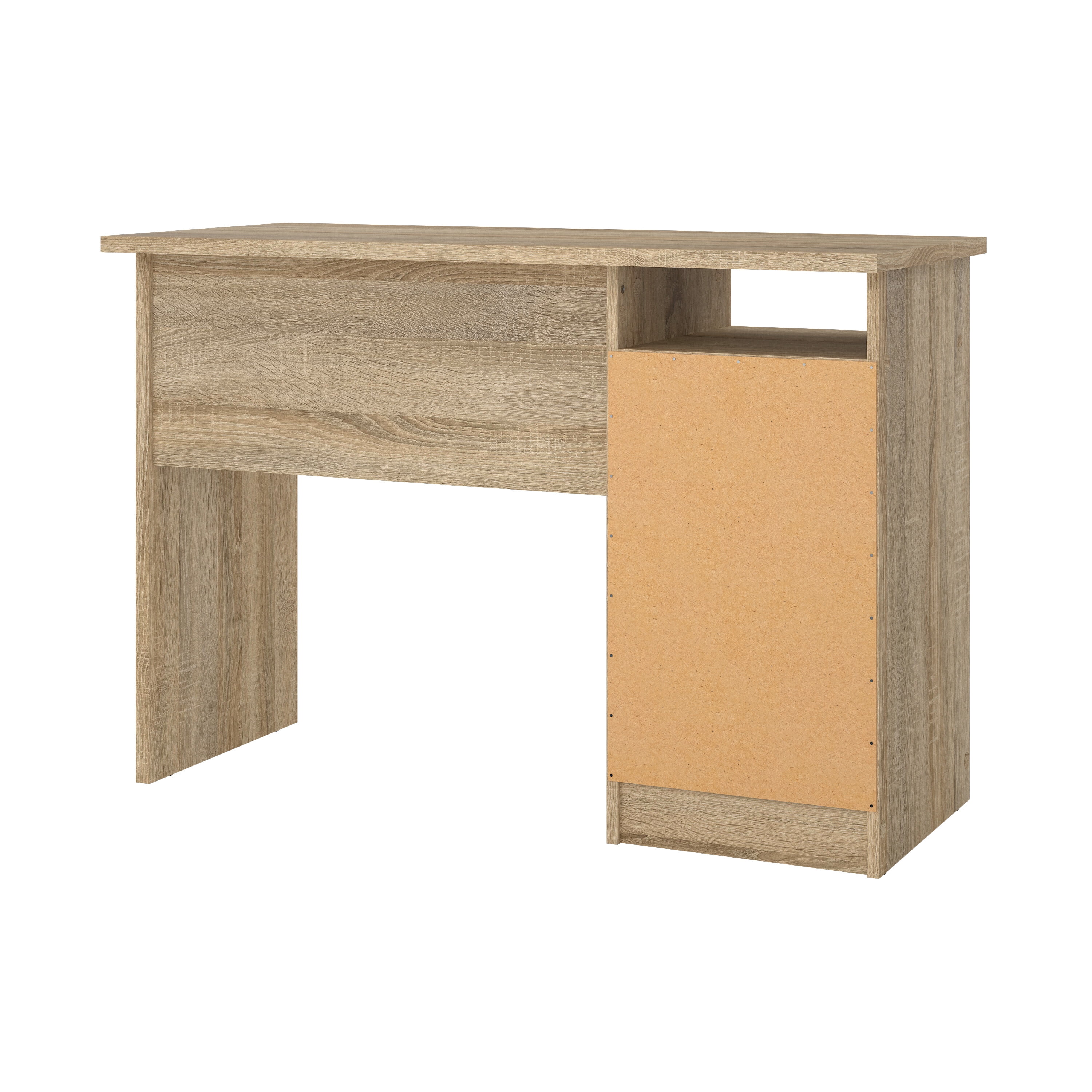 Tvilum Warner 4 Drawer Office Desk with 1 Shelf for Adults, Oak