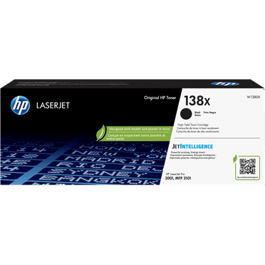 HP 138X High Yield Black Original LaserJet Toner Cartridge, Average cartridge