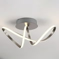 thumbnail image 4 of JONATHAN Y Chantelle 19.5" 1-Light Modern Minimalist Aluminum Loop Integrated LED Semi Flush Mount, Nickel, JYL1701A, 4 of 10