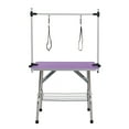 thumbnail image 3 of 46" Folding Dog Pet Grooming Table Stainless Steel Frame Rubber Mat on Board with Adjustable Arm and Clamps pet dog Cat Grooming Table (PURPLE COLOR), 3 of 18