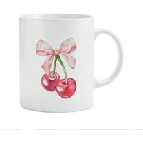 Pink Bows Ceramic Mug Coffee Cup 11oz,Coquette Pink Bows Mug,Pink Bows Coffee Mug,Cherry Gifts,Pink Bows Gifts,Pink Bows Gifts For Women,Pink Bows Mug,Cherry Gifts for Women