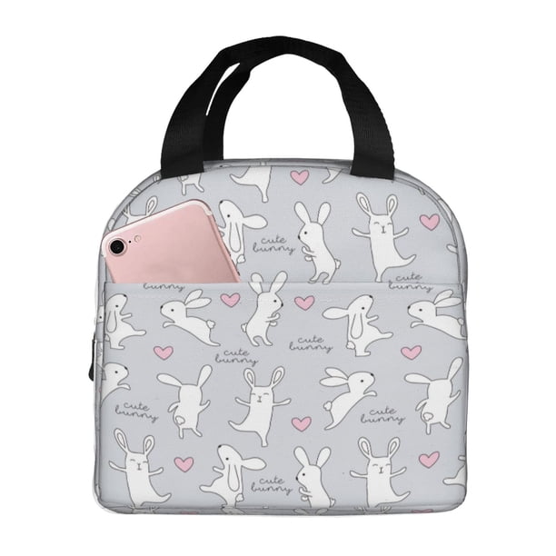 Easygdp Fun Rabbit Bolsa Térmica Premium - Tela Oxford Impermeable, Gran Capacidad, Bolsillo Frontal, Unisex para Trabajo, Escuela, Actividades al Aire Libre y Picnics