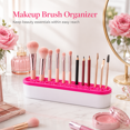thumbnail image 7 of ABPETE Silicone Makeup Brush Holder, Multipurpose Desktop Organizer with Flexible Slots for Pens, Painting Brushes and Sewing Tools, Rose Red, 8.3 x 1.96 x 1.34 in, 7 of 7