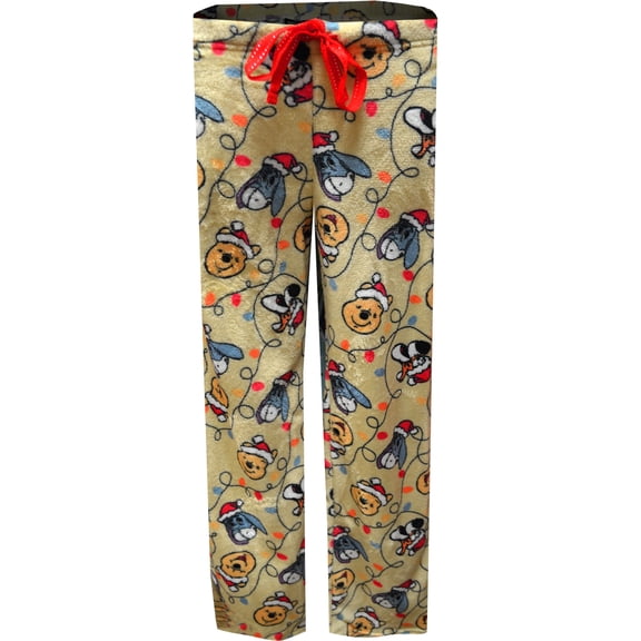 MJC Womens Winnie the Pooh and Friends Christmas Soft Plush Lounge Pants (Small)