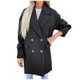 thumbnail image 2 of Babysbule Winter Jackets for Women Fashion Womens Warm Faux Coat Cardigan Winter Solid Long Sleeve Outerwear, 2 of 6