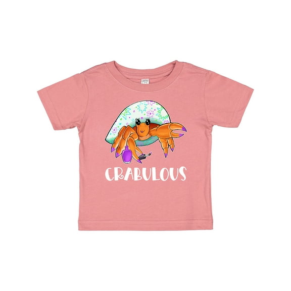 Inktastic Crabulous Cute Hermit Crab with Purple Nail Polish Boys or Girls Baby T-Shirt