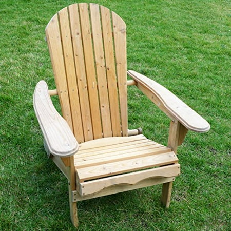 Living Accents Folding Fir Wood Adirondack Lawn Yard Porch Beach Chair - Walmart.com