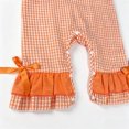 thumbnail image 6 of Kogui Baby Halloween Costumes Kids Girls Long Sleeve Color Block Patchwork Romper Front Pocket Round Neckline Casual Spring Autumn Romper 0 3 6 9 12 18 Months (Orange,3-6 Months), 6 of 7