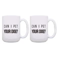 thumbnail image 1 of ThisWear Dog Lovers Gifts Can I Pet Your Dog Cup Set Humorous Mugs 2 Pack Gift 15oz Coffee Mugs, 1 of 4