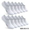 thumbnail image 3 of 6 Pairs No Show Socks Womens Cushioned Low Cut Invisible Footies for Running Athletic Gym Ankle Socks, White, 3 of 3