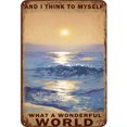 thumbnail image 1 of Placa Metal Vintage Pared Pintura Hierro Rectangular Mundo Maravilloso 20x30cm, 1 of 9