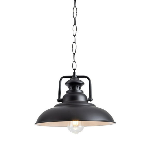 Industrial Style Black Pendant Light Fixture, Vintage Farmhouse Metal Iron Pendant Lighting, American Rustic Pendant Lamp for Over Kitchen Island Dining Room Table Bar Counter Laundry Room Entrance