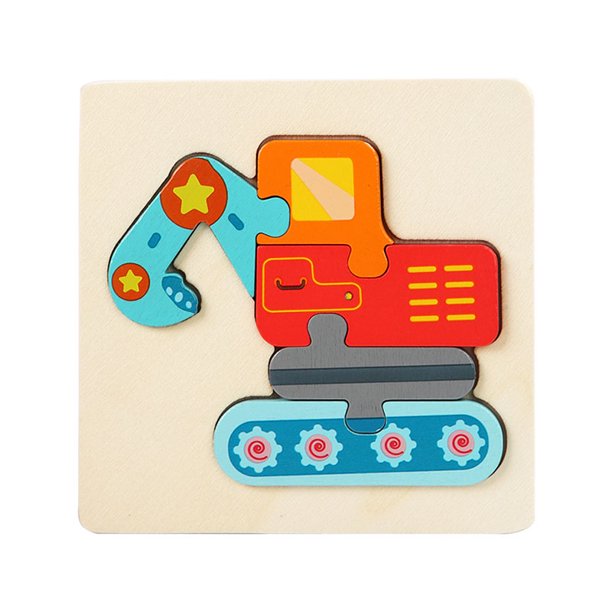 Rompecabezas de madera 3D Montessori para bebé juguete educativo de dibujos animados de animales juego para bebé