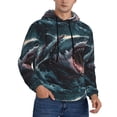 thumbnail image 2 of Sikiie Wave Chain Shark Men's Hoodie, Essentials Hoodie, Sweatshirt, Pullover Hooded Sweatshirt for Men-Large, 2 of 7