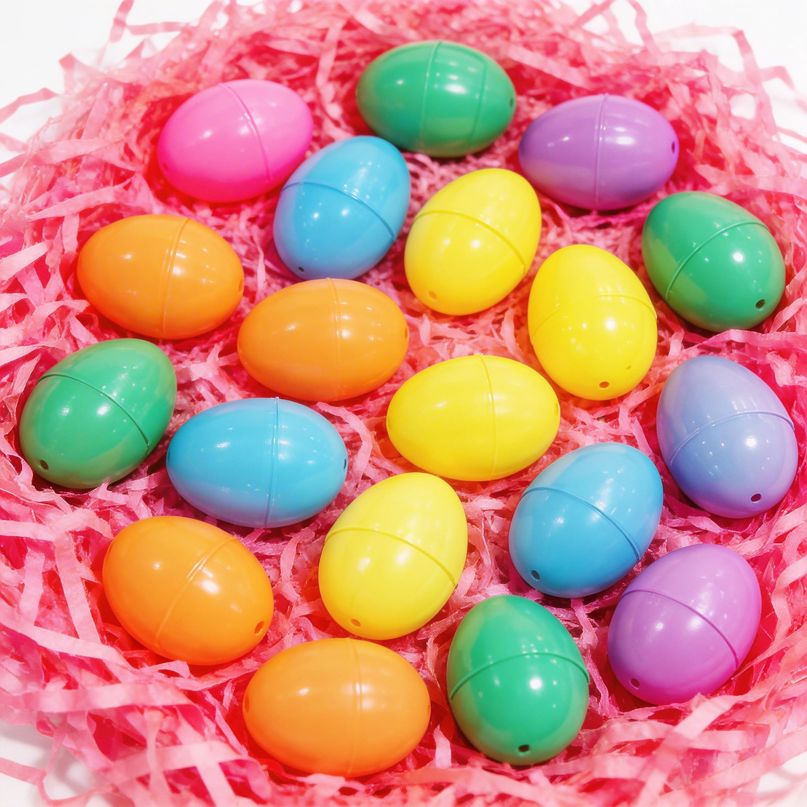 500PCS Plastic Easter Eggs, Empty 2.3" Eggs Bulk Fillable for Easter Hunt Party Favor Basket Stuffers Filler Classroom Prize Supplies Decor
