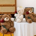 thumbnail image 7 of 17.71Inch Valentines Brown Teddy Bear Holding Rose Stuffed Animals Plush Toys, Kawaii Soft Plush Doll for Her/Girlfriend Lover Mom Teens Valentines Day Christmas Anniversary Gifts, 7 of 7