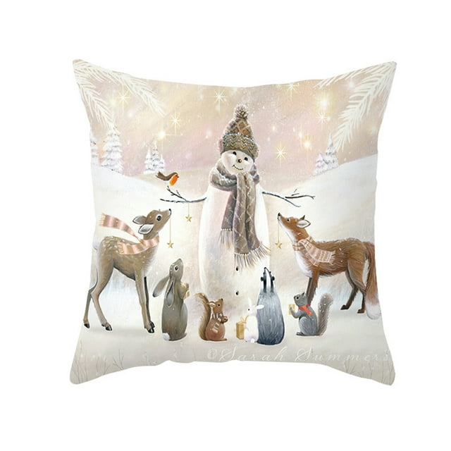 Funda de almohada Funda de Almohada Papá Noel Estampado Viejo Sofá Cama Funda de Almohada Dormitorio Funda de Cojín Feliz Navidad 45x45 Cm Irfora Funda de almohada
