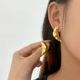 thumbnail image 4 of Sunyuer 18K Gold Plated Croissant Stud Earrings – Valentines Earrings for Women, Elegant Gold Earrings, Hypoallergenic Valentines Jewelry Gift for Women, Tarnish-Resistant, 4 of 7