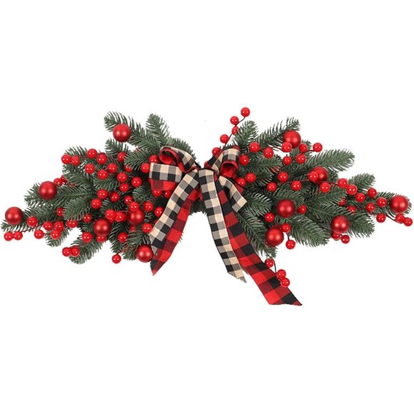 Red Fruit Plaid Knot Christmas Decoration Lintel Christmas Ornament Pendant