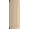 thumbnail image 2 of Ekena Millwork 16 1/2"W x 70"H Rustic Three Board Joined Board-n-Batten Smooth Faux Wood Shutters w/End Batten (Per Pair), Primed Tan, 2 of 10