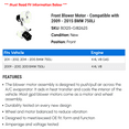 thumbnail image 2 of Front Blower Motor - Compatible with 2009 - 2015 BMW 750Li 2010 2011 2012 2013 2014, 2 of 2