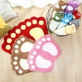 thumbnail image 4 of CSCHome Cute Fun Cute Big Feet Bathroom Mat Soft Plush Bath Rug Machine Washable Absorbent Shower Mat Used in Bathroom,Room(Green), 4 of 5
