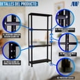 thumbnail image 3 of Estante Organizador Anaquel Metálico Ajustable ADF Estantería 4 Repisas 190x84x30 cm Multiusos Color Negro, 3 of 7