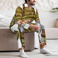 thumbnail image 7 of Honeii Fishing Gnome Fisherman Pattern Mens Pajamas Set,2pcs Men's Lounge Long Sleeve Sleep Shirt and Pajama Bottoms Sleepwear Set,Mens Pjs Sets-Large, 7 of 7